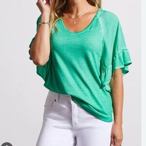 Green acid wash top by Tribal Jeans. NWOT, XL
